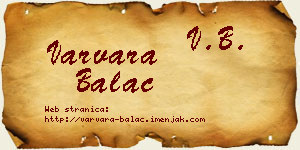 Varvara Balać vizit kartica